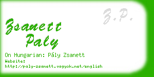 zsanett paly business card