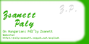 zsanett paly business card